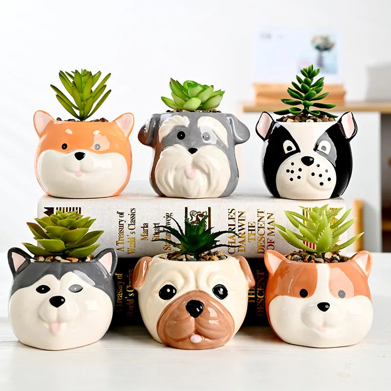 Ceramic Succulent Flower Pot Home Garden Animal Plant Pot Flower Vase Decoration Home Vase for Flower Office Table Decor