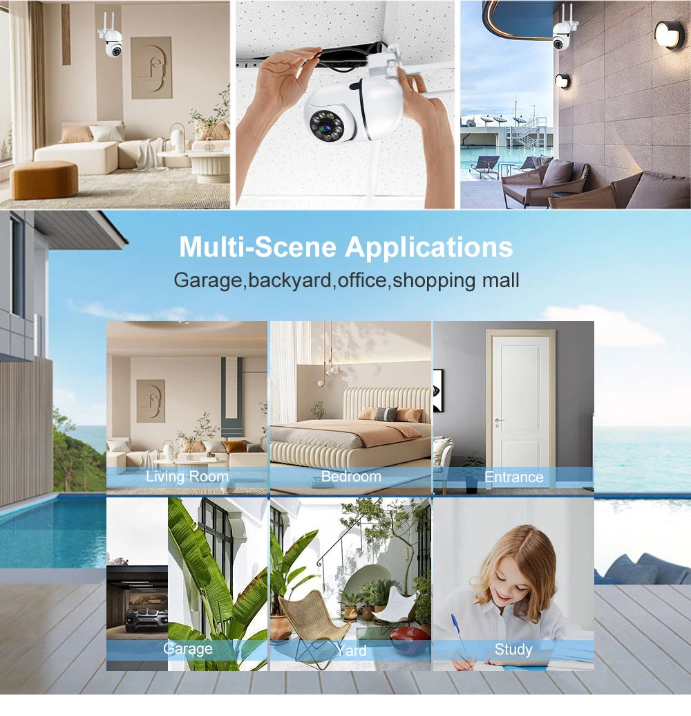 A7 WiFI IP Smart Camera 1080P HD Color Night Vision Wireless Home Security Camera 2-WWay Sound And Motion Push Notification