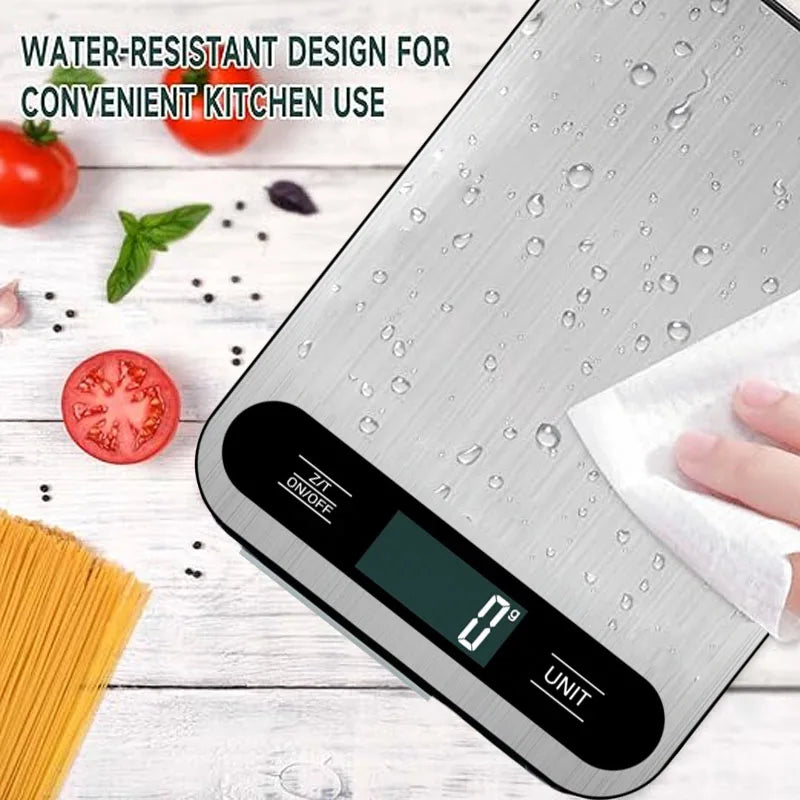 5/10/15kg 1g Digital Kitchen Scale LCD Display Stainless Steel Electronic Scales Home Jewelry Food Snacks Weighing Baking Tools