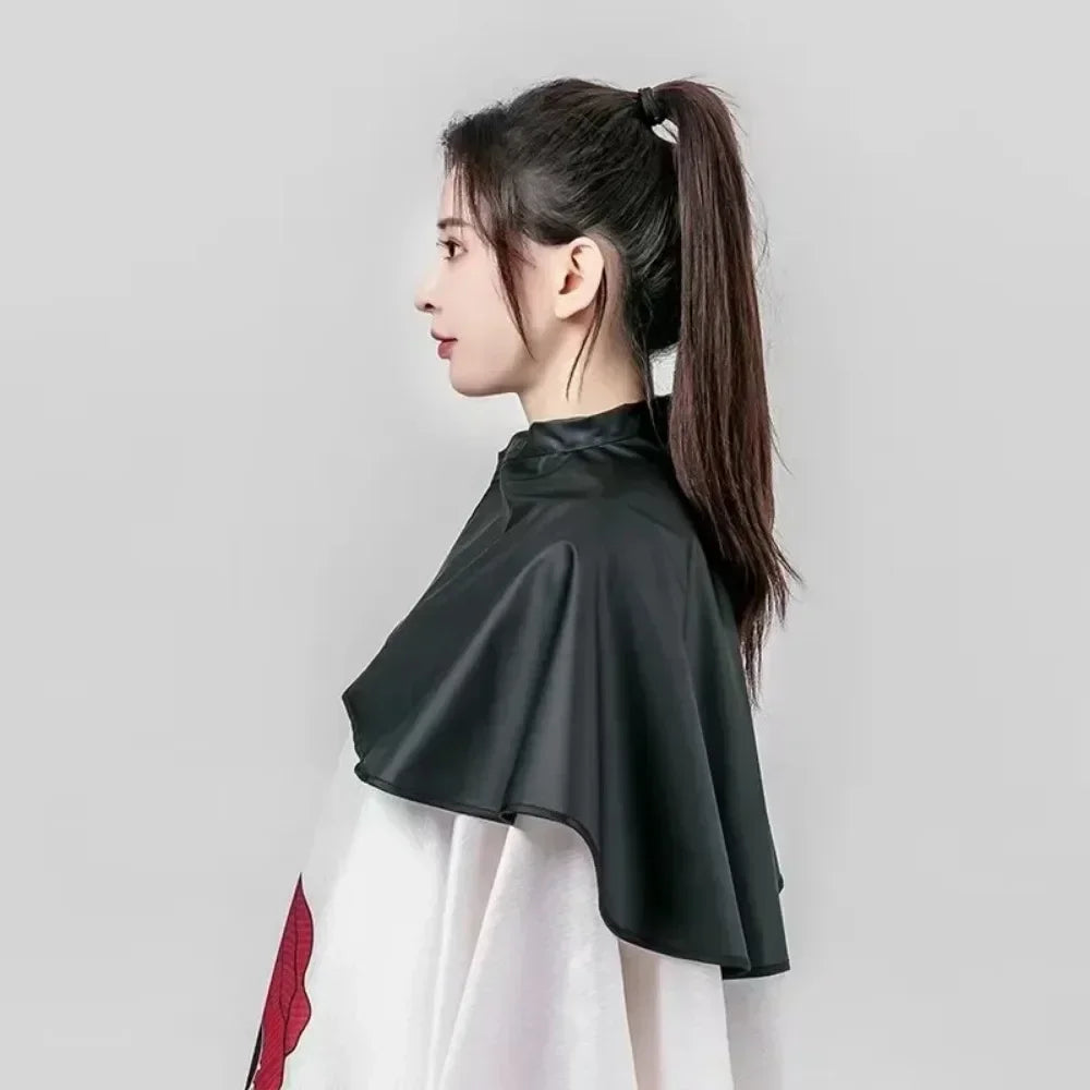 Black Short Square Hairdressing Cape – Professional Salon Barber Hair Cutting Wrap & Dyeing Tool