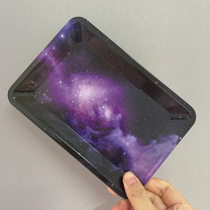 8x12.5cm Metal Tray Rolling Tobacco Container Smoking  Storage Tinplate Cigar Plate Tool Roller Case  Storage Trays