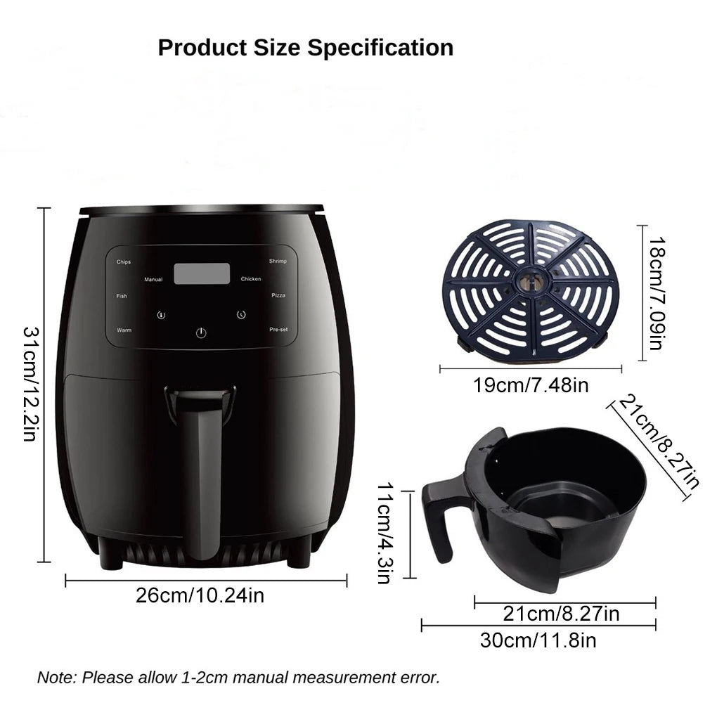 6L Air fryer Multi-functional intelligent touch screen oven Large capacity Electro mechanical deep fryer for home airfryer