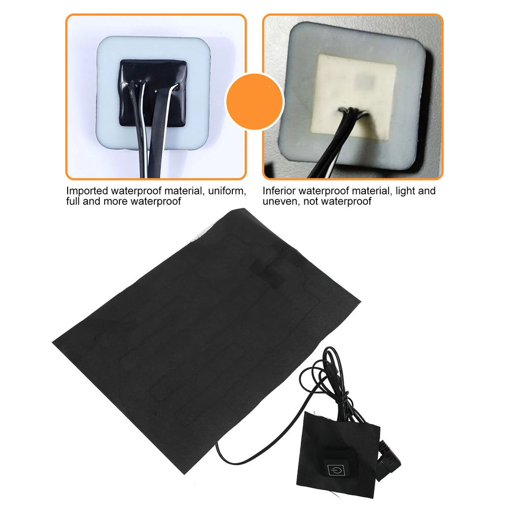 Electric Heating Pad Temperature Adjustable 45℃-65℃ Electric Heating Sheet USB Heating Pad for Clothes Vest