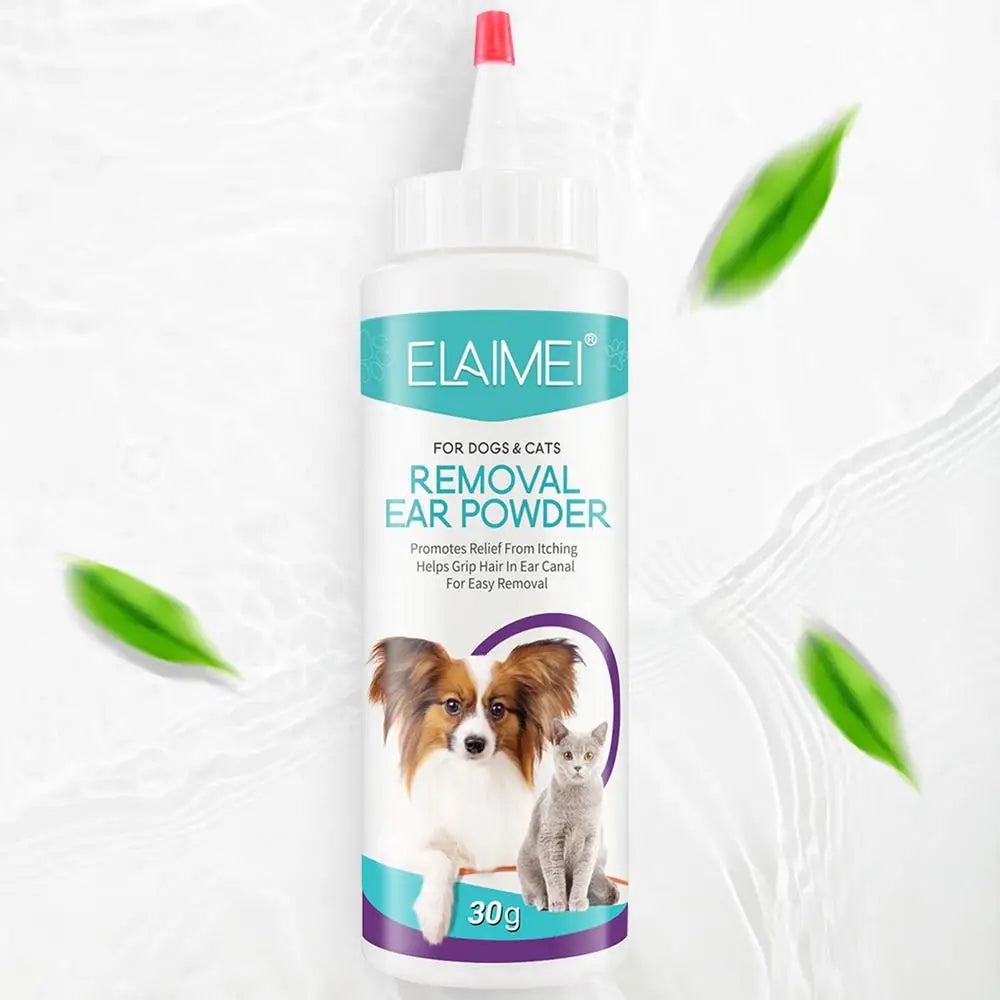 30G Dog Ear Powder Ear Wash Powder Safe Dog Cleaner for Healthy Ears Odor Removal Pet Accessories Ear Cleaner for Rabbits Cats
