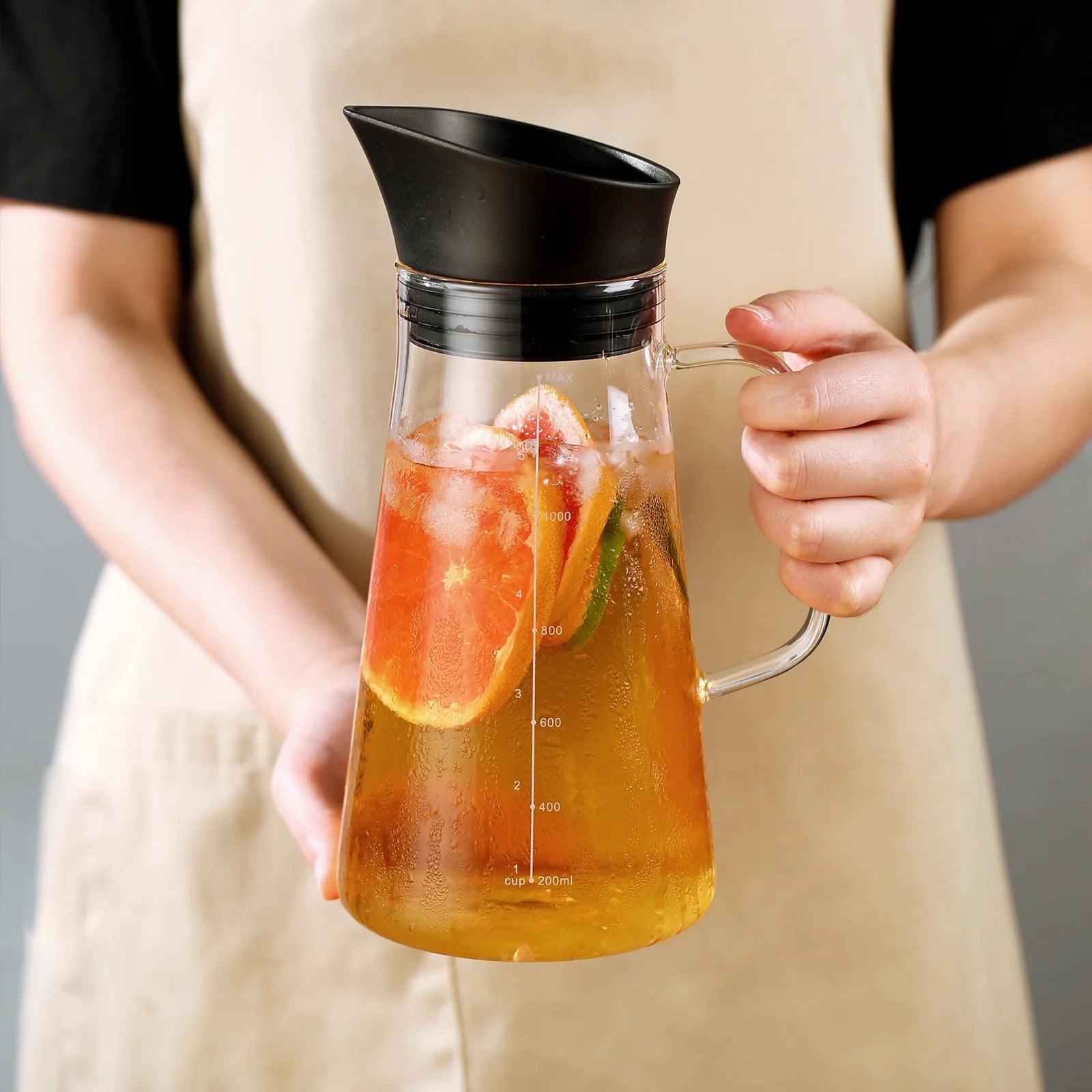 BINCOO 1500ML Cold Brew Coffee Maker with Removable Stainless Steel Filter, Home Cold Brew Coffee Iced Tea Maker & Fruit Pitcher