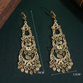 Arab Muslim Wedding Jewelry Gold Plated Pendant Earrings Crystal Moon Shape Ethiopian Turkish Bridal Gift Fashion Accessories