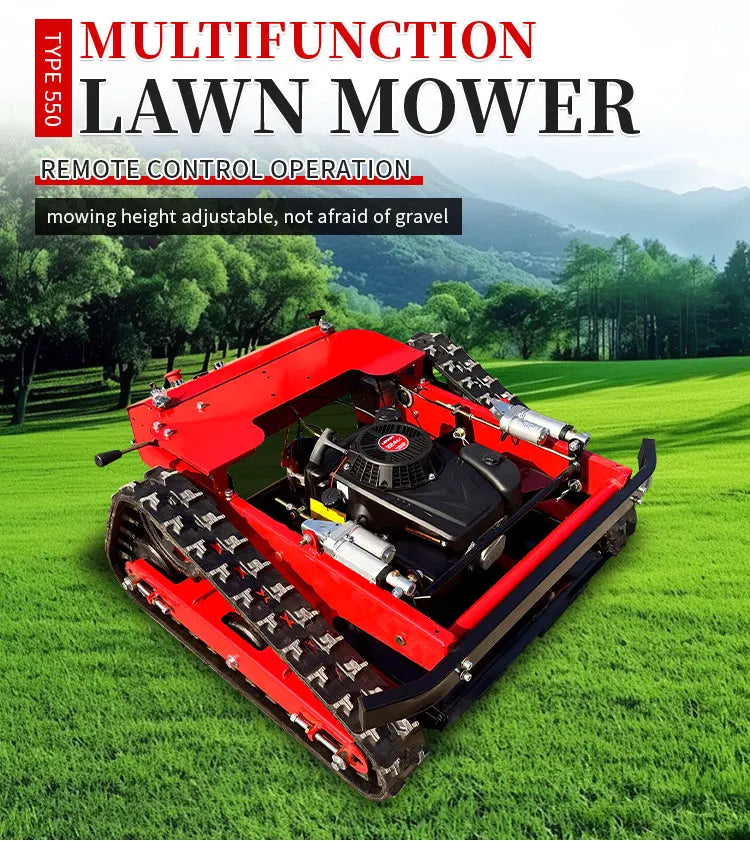 Customized remote-controlled lawn mower robot for farm weeding, easy grass cutting and shredding machine