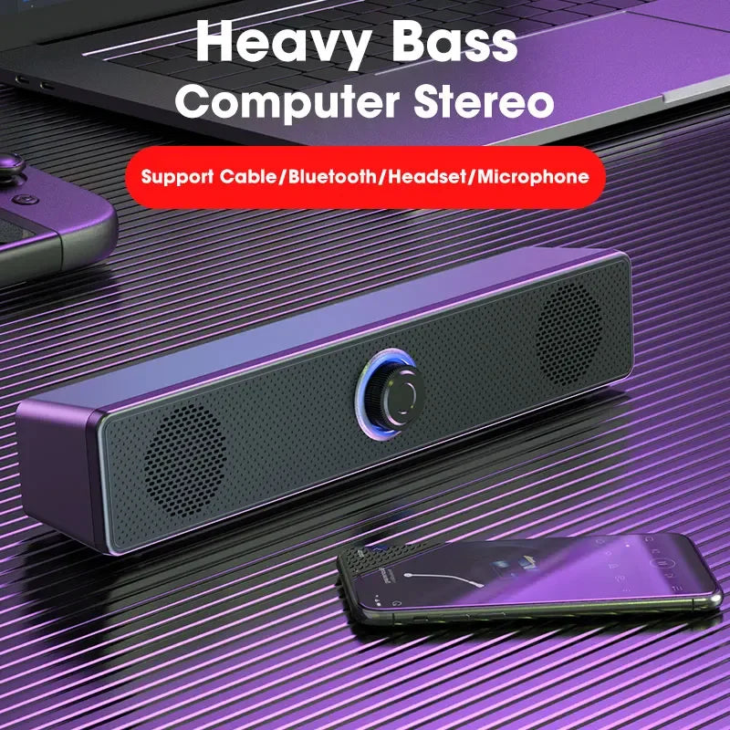 Bluetooth 4D Surround Sound System Home Cinema Computer Soundbar for TV Subwoofer Wired Stereo Powerful Speaker