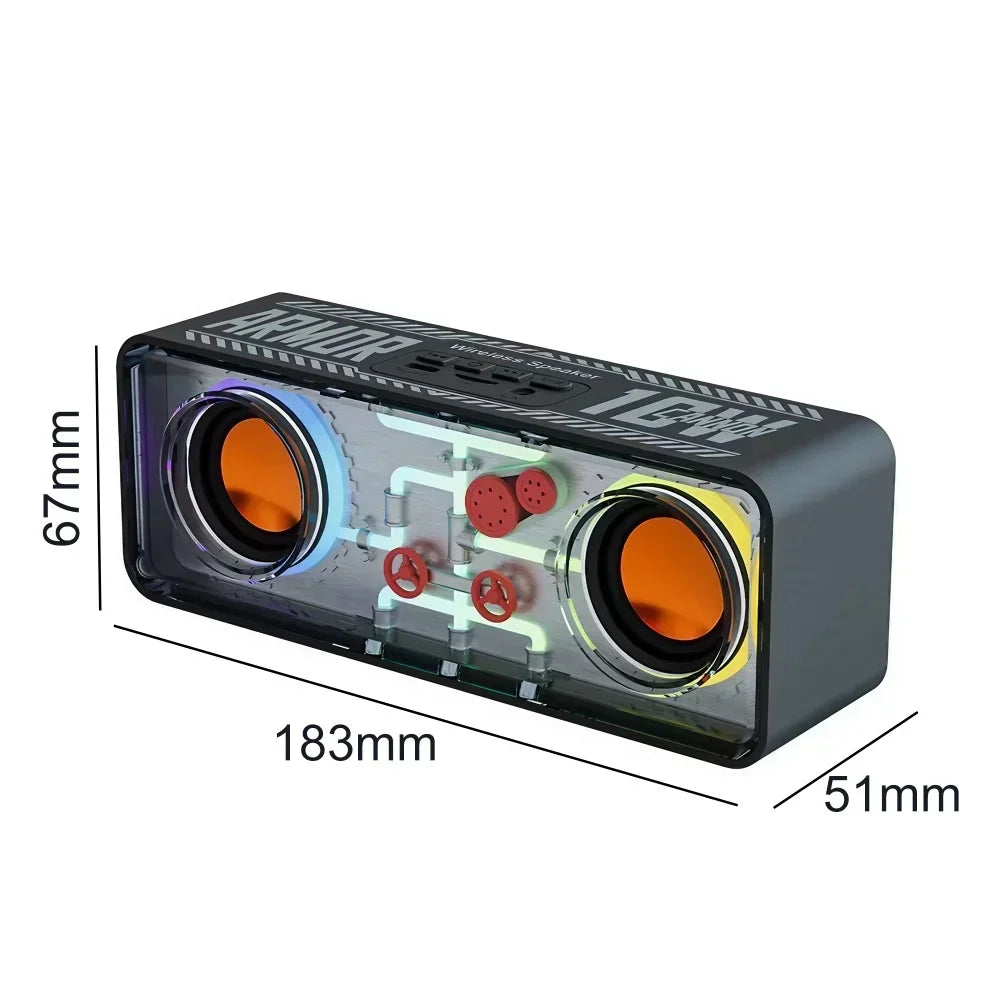 Colorful Portable Bluetooth Speaker Wireless Stereo TWS Transparent Crystal LED Music Player with TF Card