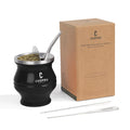 5 in 1 Yerba Mate Cup Set, Include CUOPRU Double Walled StainlMate Gourd, Tea Separator set, Bombillas(Straw) and Cleaning Brush