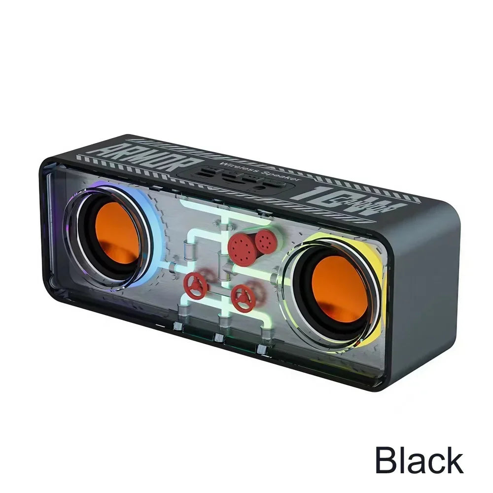 Colorful Portable Bluetooth Speaker Wireless Stereo TWS Transparent Crystal LED Music Player with TF Card