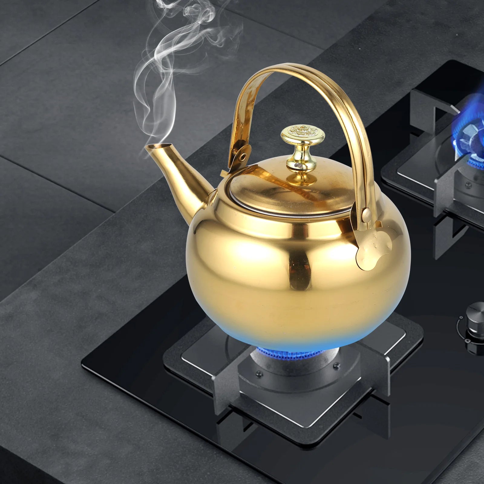 14Cm Stainless Steel Insulated Handle Whistling Water Kettle With Filter Leak Proof Spout For Cooker Tea Making Kitchen