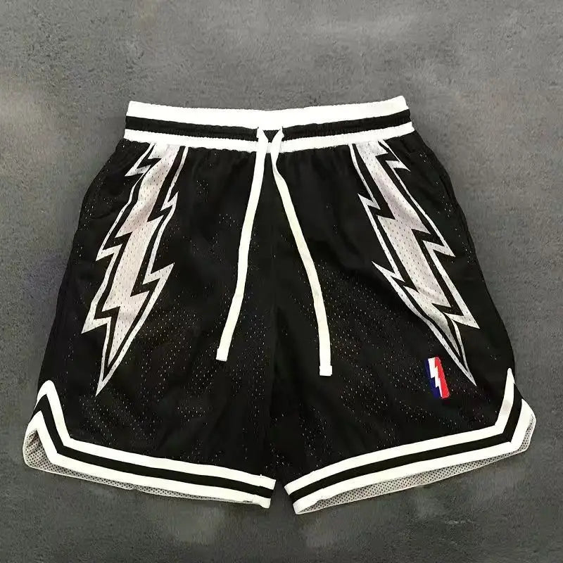 American Retro Embroidered Sports Shorts Men's Loose Casual Simple Personalized Four-point Basketball Pants Male Sportswear