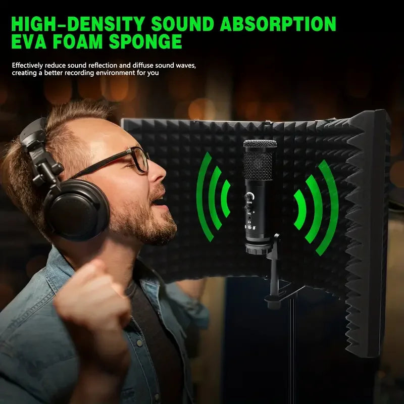 3 / 5 Panel Reflection Filters Professional Studio Recording Microphone Isolation Shield Suitable For Any Condenser Mic