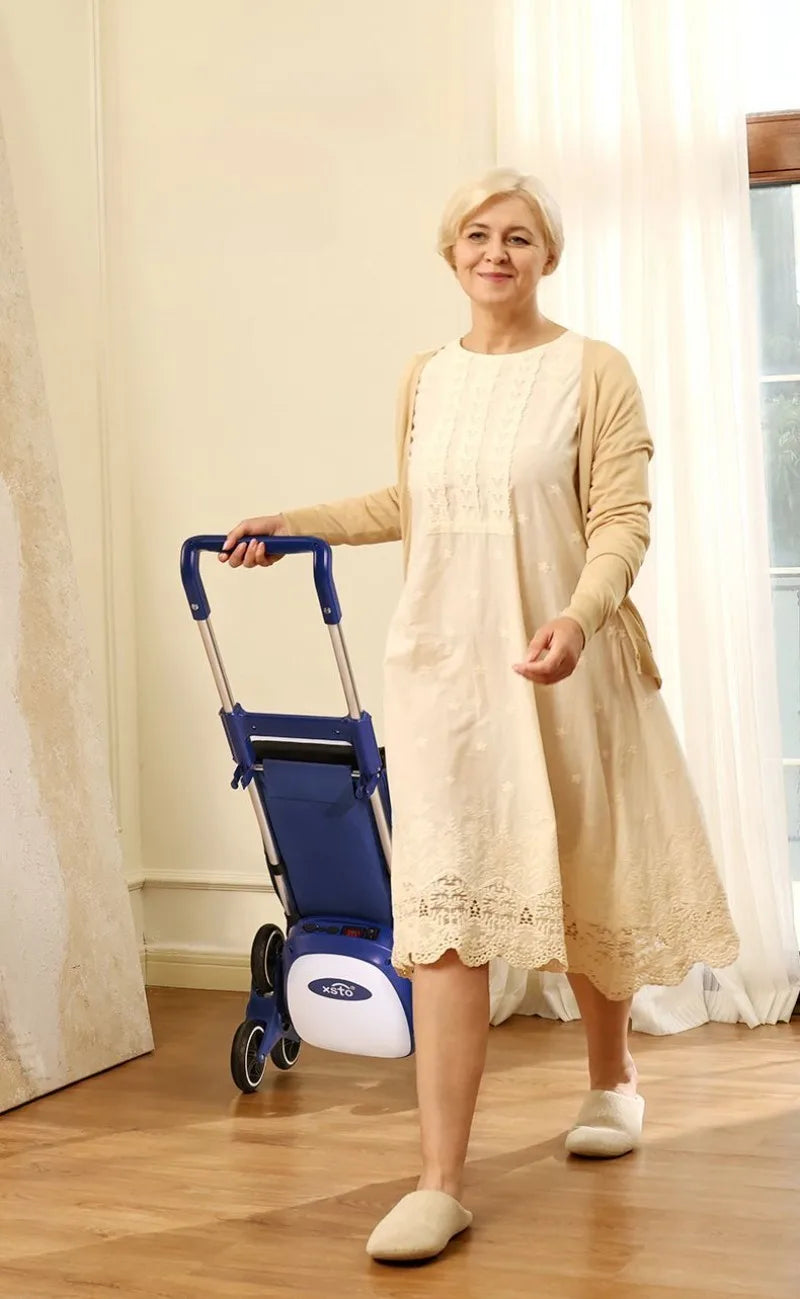 Electric Shopping Cart Folding Silent Outdoor Portable Stair Climbing Machine with Wheel Storage Bag Shopping Car Household Item