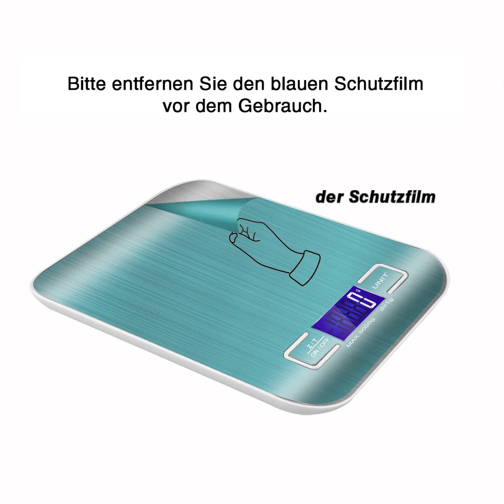 Digital Kitchen Scale LED Display 5/10kg-1g Stainless Steel Panel Electronic Scales Home Jewelry Food Weighing Baking Tools