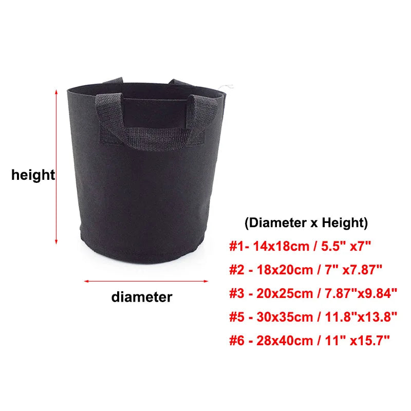 2/3/6 Tall Gallon garden pots planters grow bags nursery plant pots fabric vegetable for jardim nursery growing supplies tools D