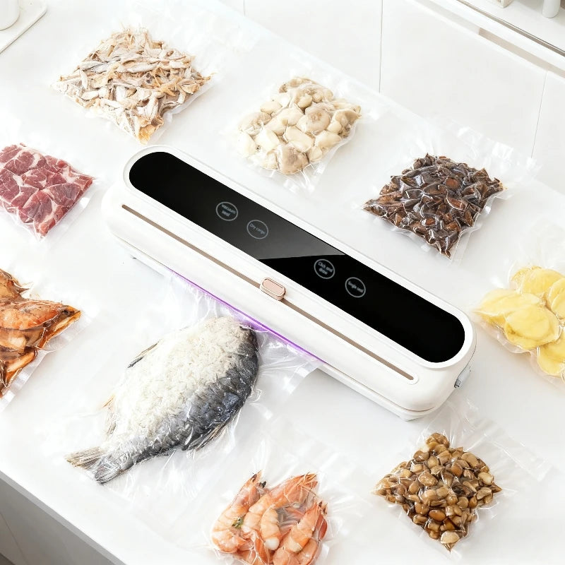 Electric Vacuum Sealer Built-in Cutter Kitchen Food Storage Seal Touch Button Dry/Wet Food Sealing Packaging Vacuum Machine