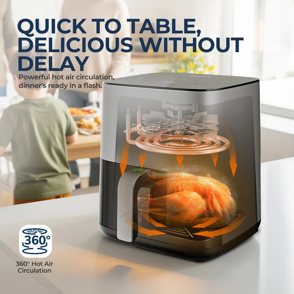 5L Air Fryer, Electric Hot fryer Oven Oilless Cooker with Touch Control & Nonstick Basket & Visible Window, Miui-Cyclone Tech