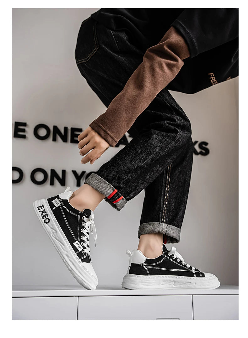 Casual Sneakers Sporty Design Trendy Flat Men's Canvas Shoes Breathable Low-Top Footwear Summer Winter Spring Autumn Wear