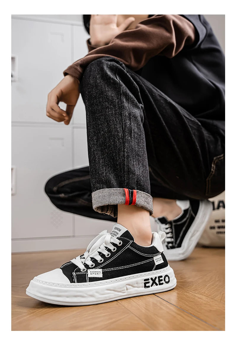 Casual Sneakers Sporty Design Trendy Flat Men's Canvas Shoes Breathable Low-Top Footwear Summer Winter Spring Autumn Wear