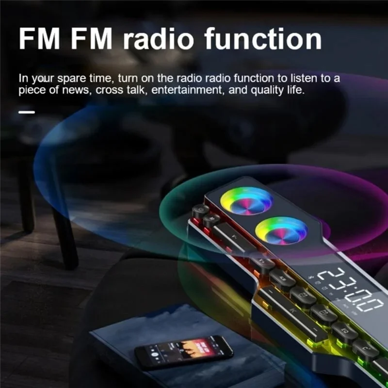A31R-V18 Dazzle Colour Speakers Home Desktop Computer Game Big Sound LED Colour Lights Gaming Keyboard Bluetooth Speakers Durabl