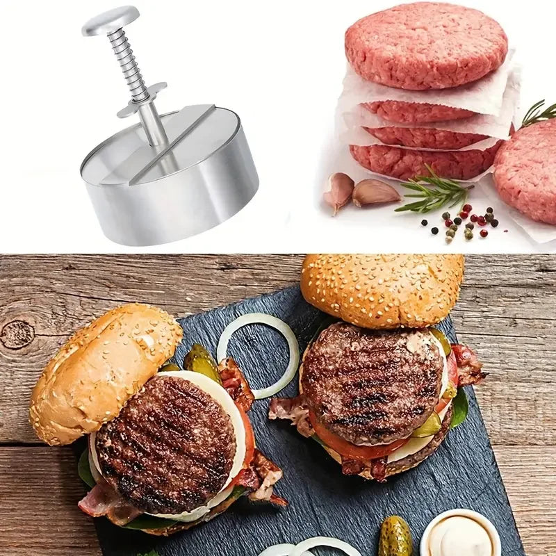 1PC Stainless Steel Hamburger Patty Manual Meat Cheeseburger Press Round Diy Patty Meat Dumpling Wrapper Kitchen Supplies Tools
