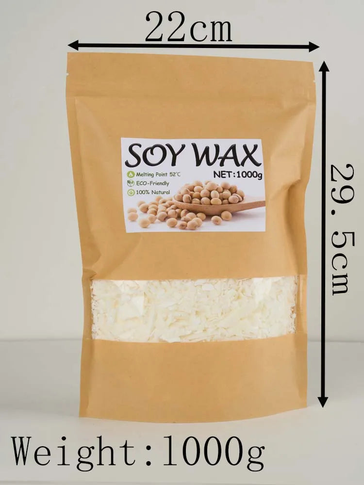 1 Pounds Pure White Soy Wax For DIY Handmade Candles Crafts 100% Additive-Free Scented Candle Raw Material Making Supplies Kit