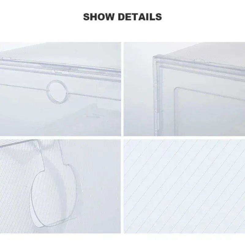 6pcs/set Thickened Drawer Case Plastic Shoe Boxes Transparent Plastic Shoes Case Stackable Box Shoe Organizer Shoe box