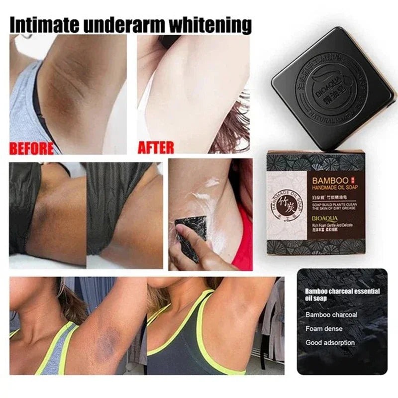 100g Bamboo Charcoal Handmade Soap Skin Moisturizing Deep Cleansing Oil Control Blackhead Remover Face Wash Hair Bath Skin Care