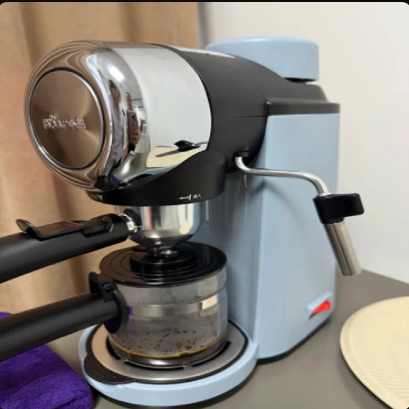 220V Bear Coffee Maker Small Home Espresso Semi Automatic Office All in One American Hand Grind Brew Machine CQ