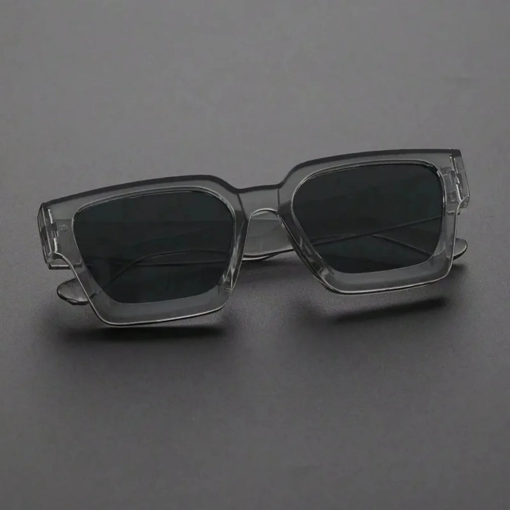 1PC Unisex Plastic Fashion Square Frame Sunglasses For Street Photography And Beach Trips Driving Accessories