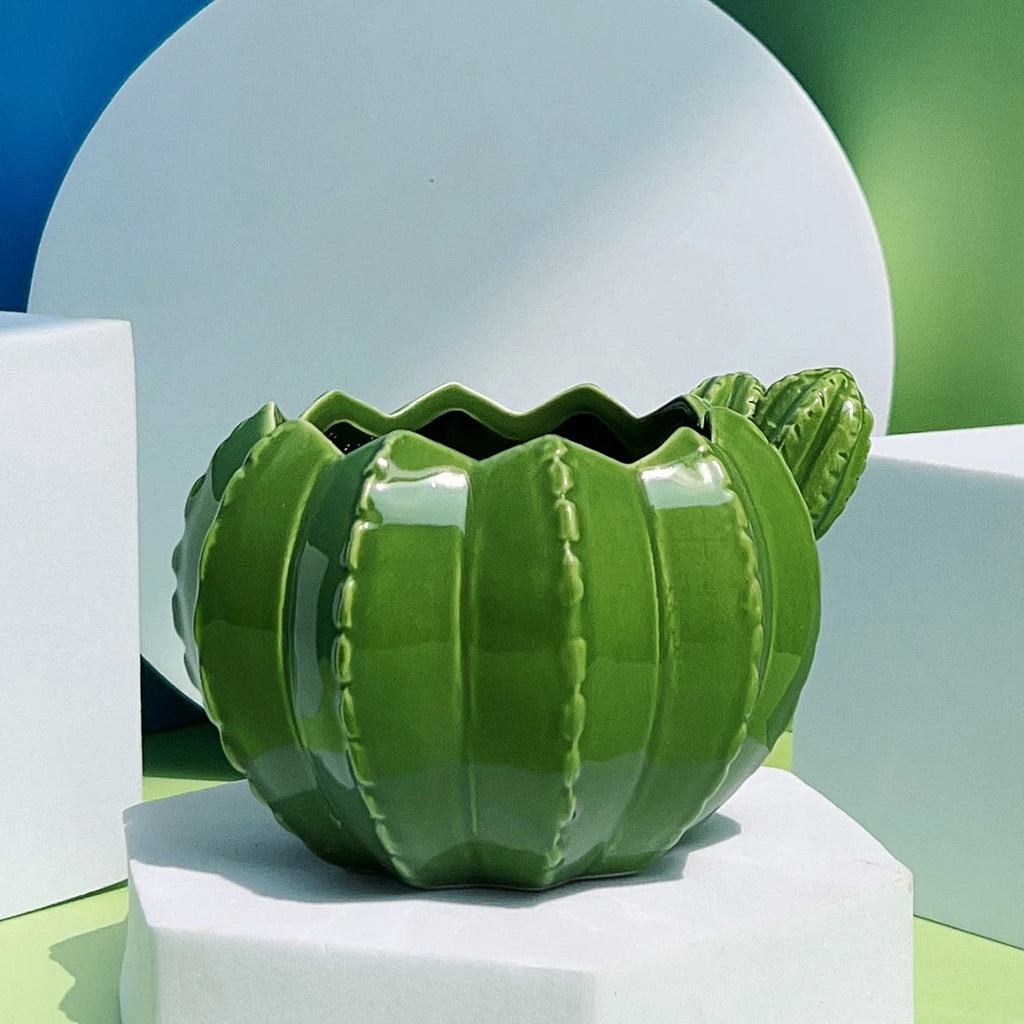 Creative Cactus Shaped Ceramic Succulent Flower Pot Garden Balcony Decorations Home Living Room Desktop Decoration Ornament