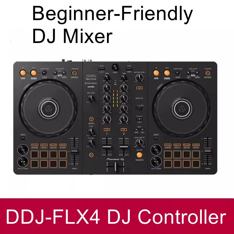 DJ Pioneer DDJ-FLX4 Beginner DJ Digital Controller for Live Streaming and Bar DJing