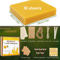 Beeswax DIY Candle Making Kit Candle Making Supplies 8in Beewax Sheets with Cotton Wick Bee Ornaments Lace Ribbon and Hemp Rope