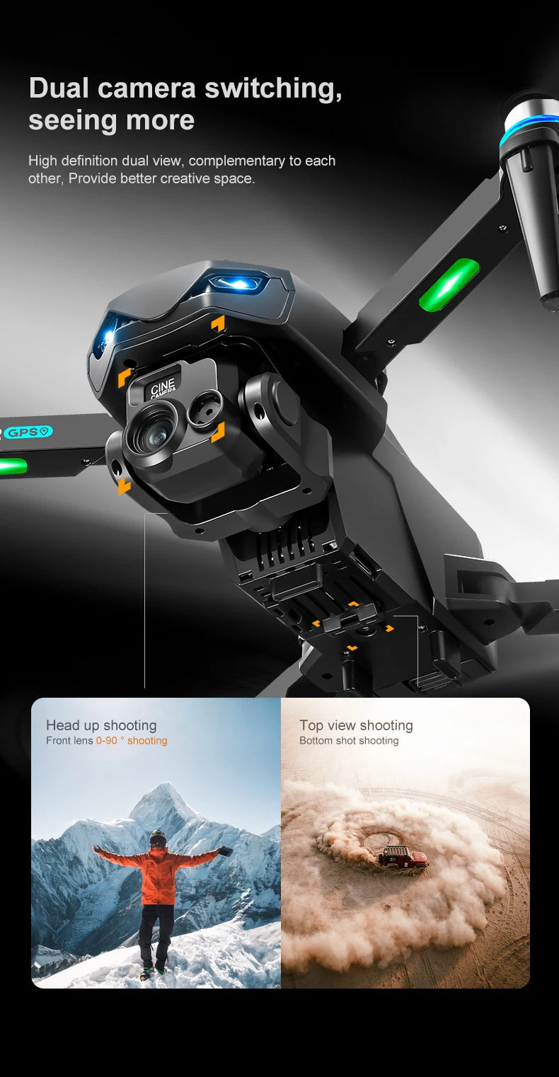 Drone Professional GPS 8K HD Dual Camera RC Drones with Screen 5G WIFI Image Transmission FPV Aerial UAV Obstacle Avoidance Dron