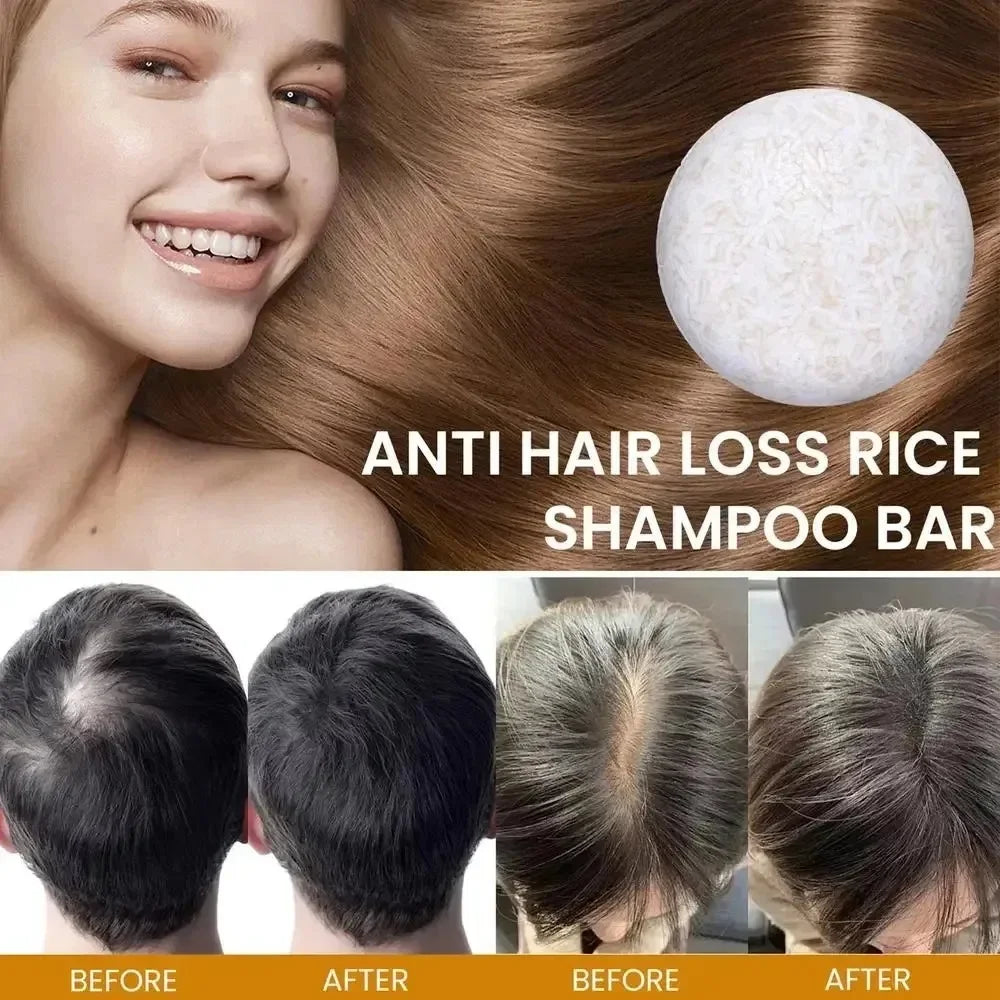 1/2/3pcs Organic Rice Shampoo Soap Bar Cleanses Oil Free Conditioning Soap Rice Water Protein Nourishing Hair Growth Soap Bar