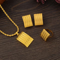 3 Styles Chain Ethiopian Jewelry Set Gold Color Eritrea Ethnic Style Habesha Pendant Earrings Ring