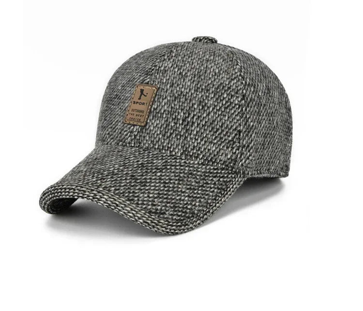 Baseball Cap Autumn Woolen Knitted Designer Men's Winter Cap Thicken Warm Hats with Earflaps Men's Brand Hats Dad Trucker Hats
