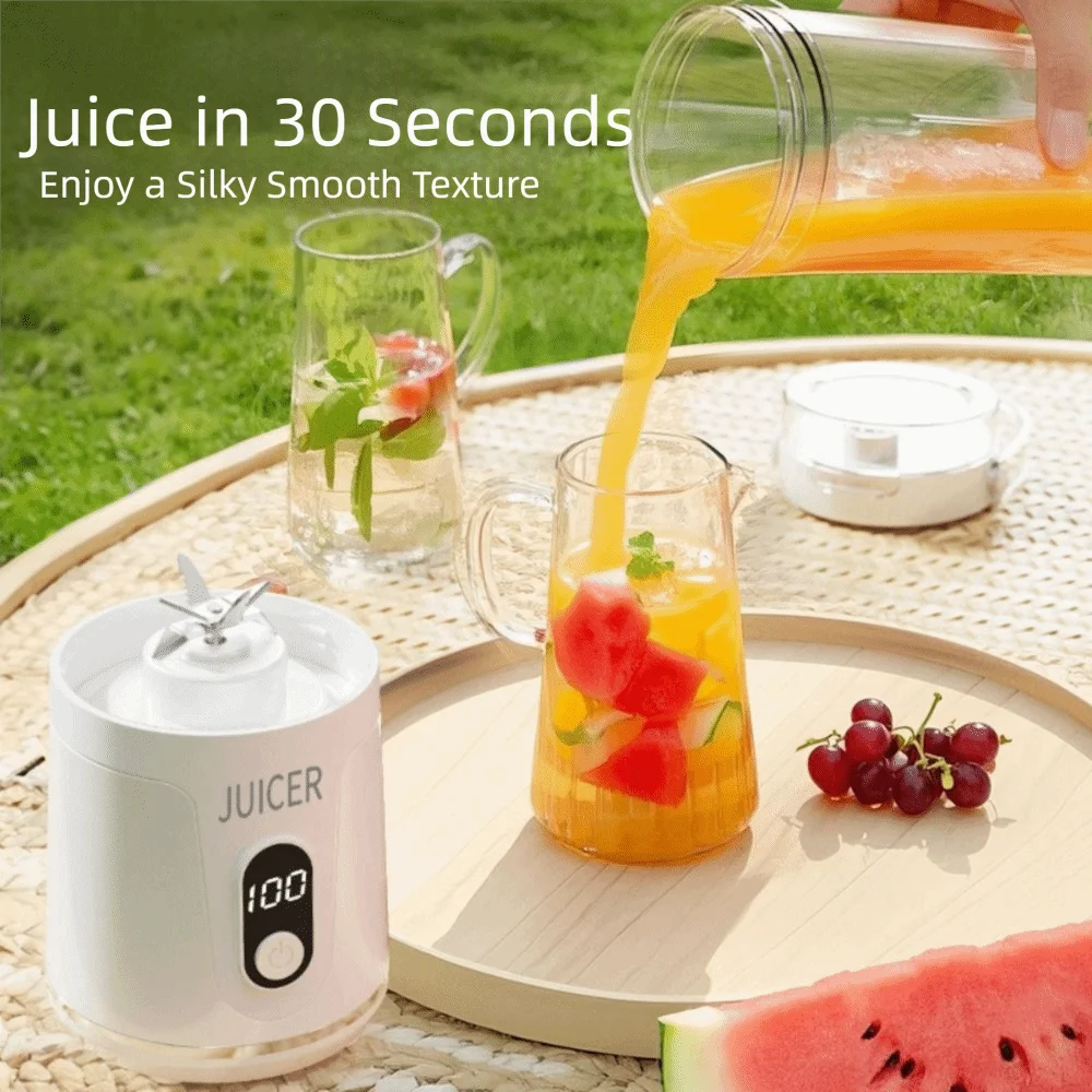 600ML Capacity Portable Blender USB Rechargeable Fresh Fruit Blender Fruit Mixers Household Fruit Cup Smoothie Blender