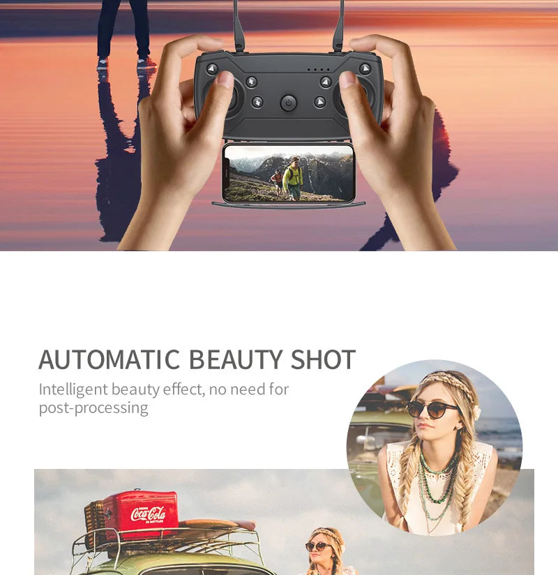 Drones Toys Gifts 8K HD Dual Camera 2026 E88 Plus Mini Foldable GPS Brushless Motor Obstacle Avoidance RC Quadcopter LED For IOS