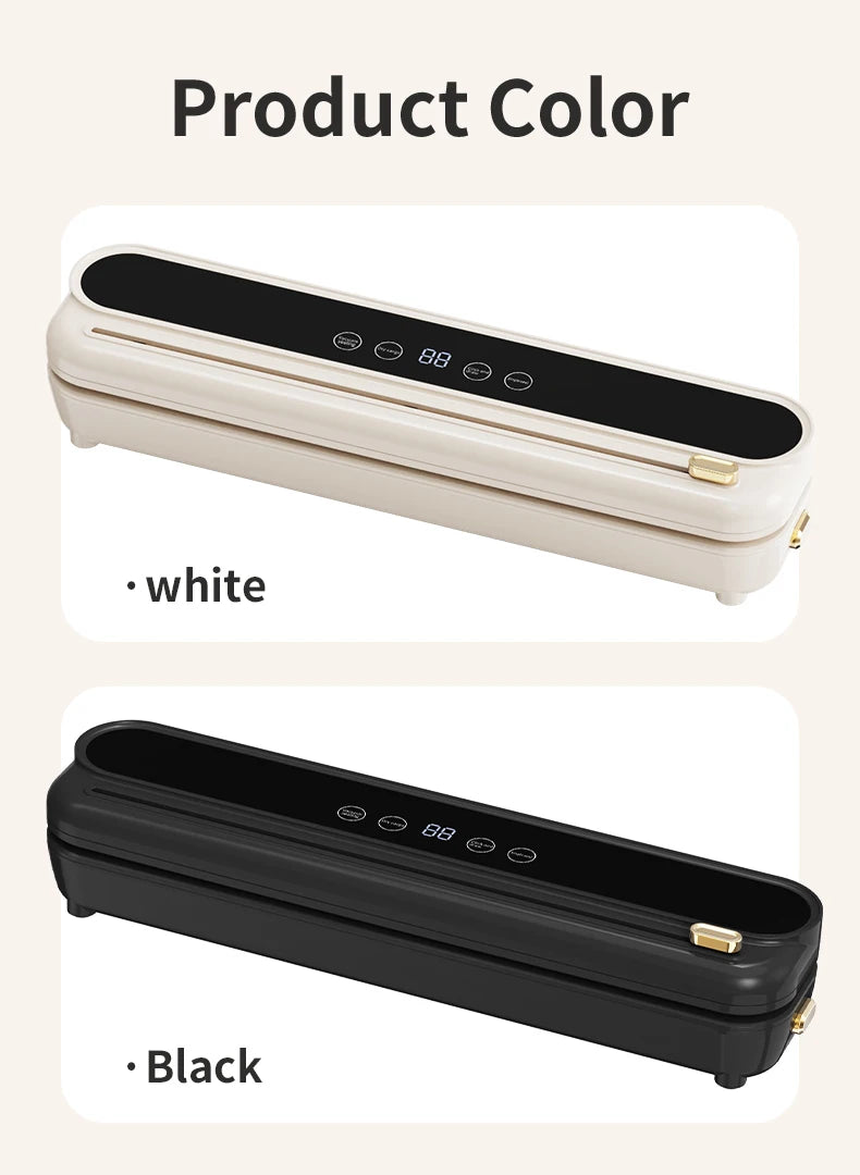 Electric Vacuum Sealer Built-in Cutter Kitchen Food Storage Seal Touch Button Dry/Wet Food Sealing Packaging Vacuum Machine
