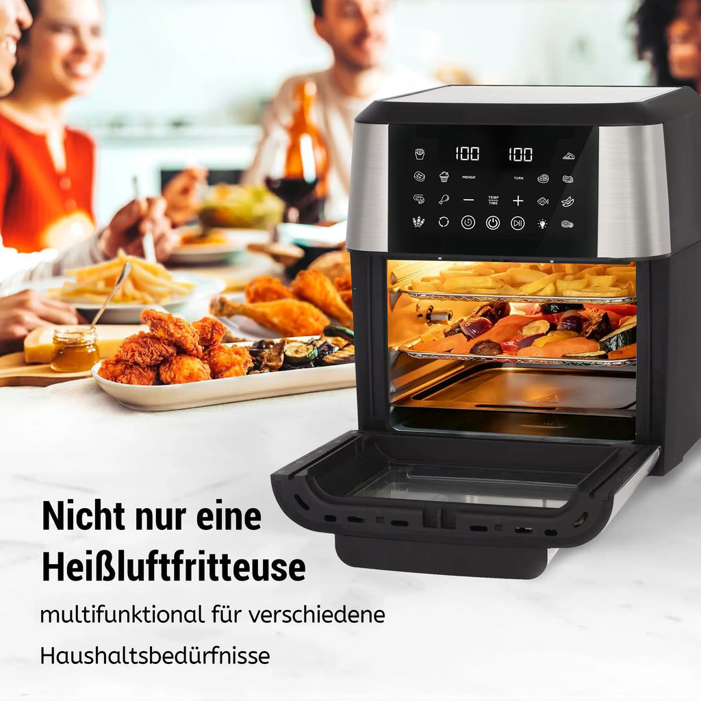 12L Air Fryer Mini Oven,Multi Function Smart machine Air fryers with Glass Viewing Window,Oilless Cooker with LED Touch Control