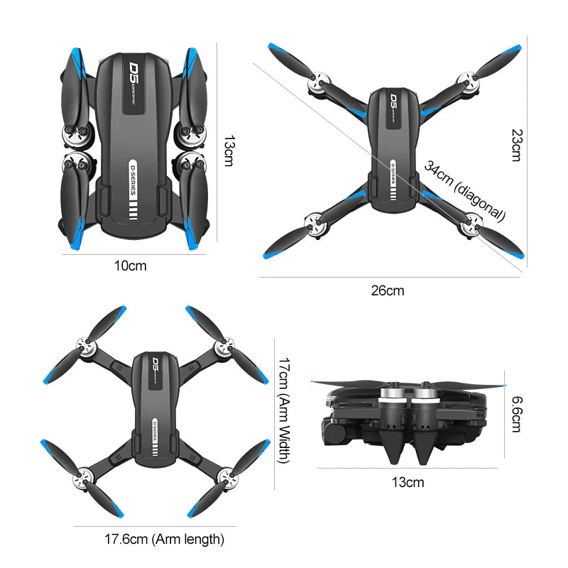 2025 NEW D5 Drones 4K HD Professional Remote Control Helicopter Plane RC Dron With Screen obstacle avoidance FPV Quadcopter Toys