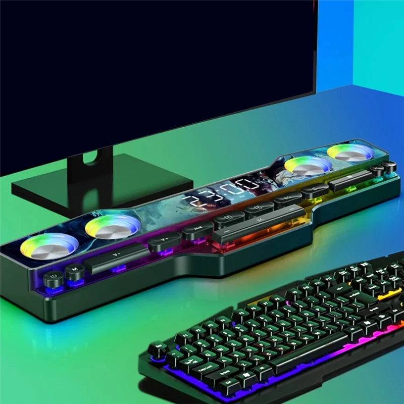 A31R-V18 Dazzle Colour Speakers Home Desktop Computer Game Big Sound LED Colour Lights Gaming Keyboard Bluetooth Speakers Durabl