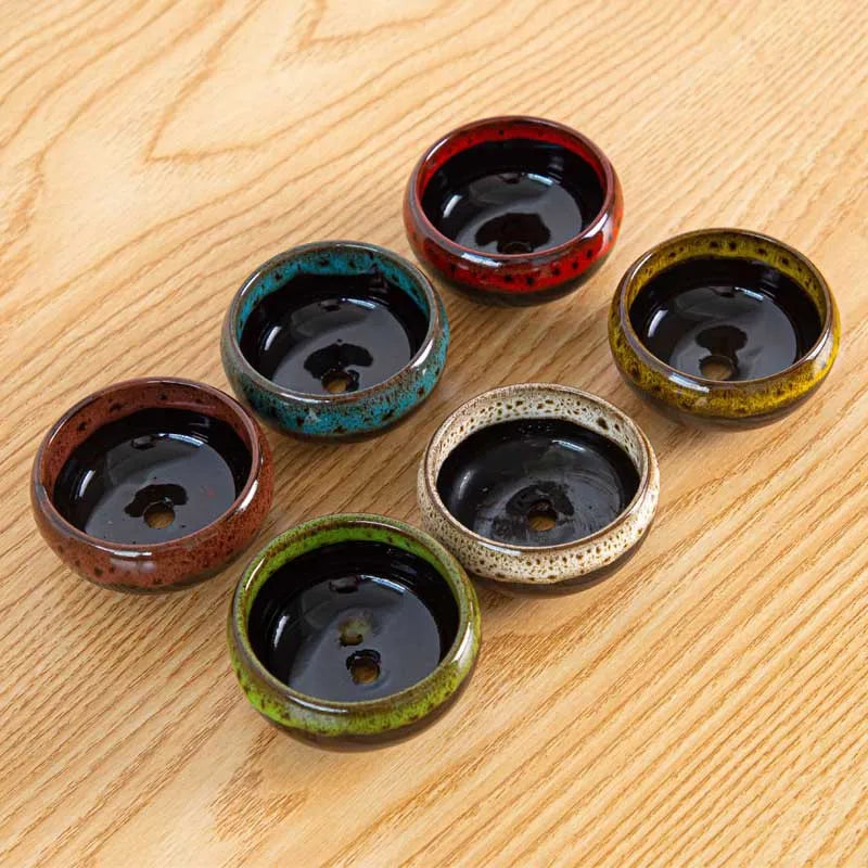 6pc Kiln-changed Flower Pot Bonsai Ceramic Pots For Plants Mini Succulent Plant Small Cactus Outdoor Container Modern Decorative