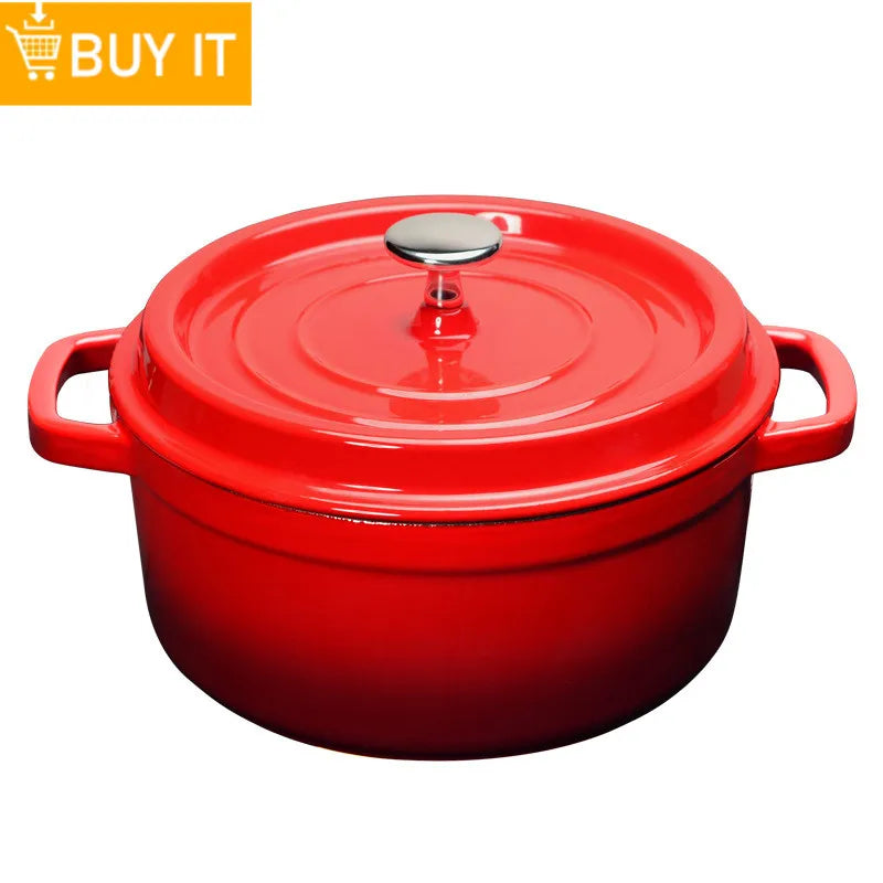 Enameled Cast Iron Frying Pan 20cm Dual Loop Handle Skillet Non Stick Grill Pan For Fried Steak For Oven Stovetop Induction