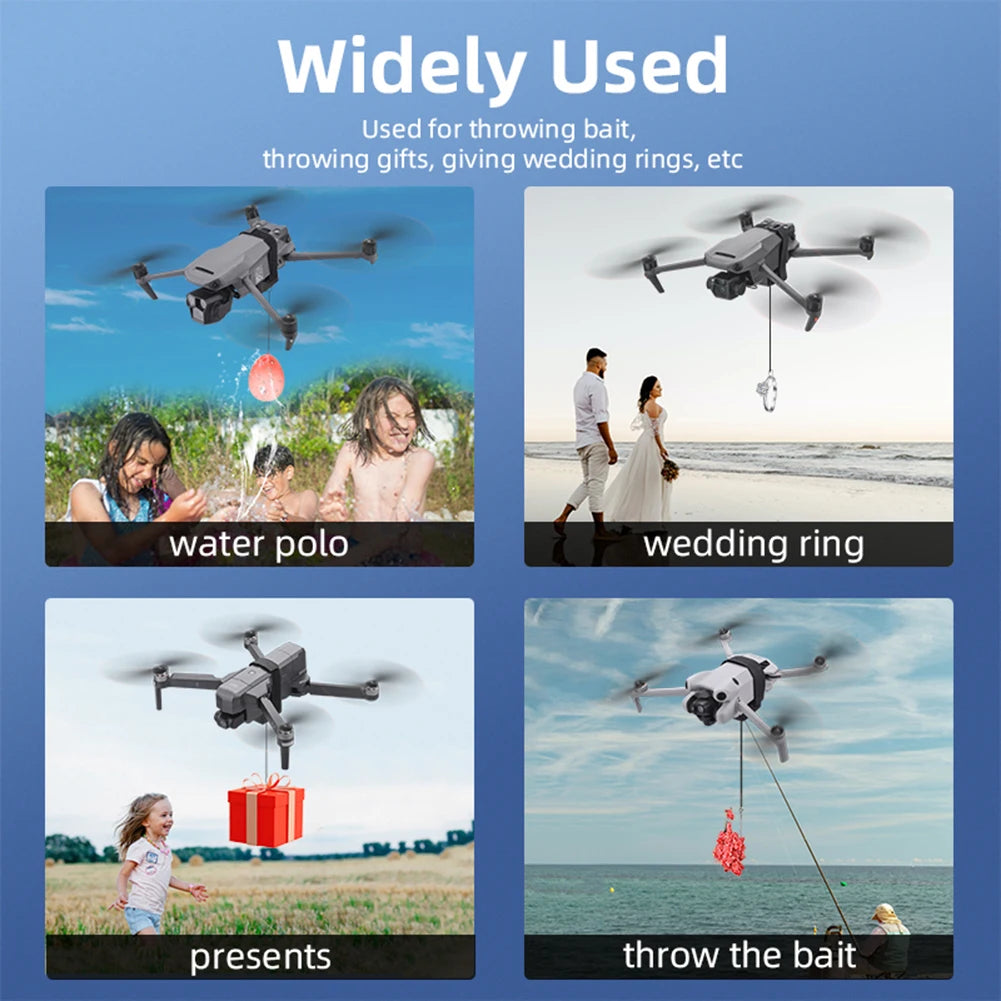 Drone Airdrop Thrower System for DJI Mini 4 3 Pro Universal Air Dropper Device with Remote Control for Fishing Wedding Search