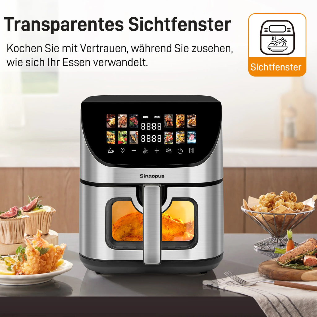 9L Multi Function air fryers Smart machine Viewing Window Electric Hot fryer Oilless Cooker with LED Touch Control,Family oven