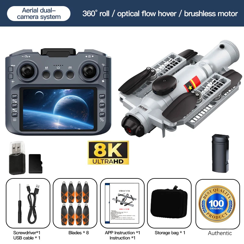 Drone Toy Gift 2026 New AE22 8K 5G infrared obstacle avoidance optical flow positioning brushless motor Oneclick spray function